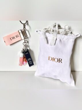 Dior Addict Lip Maximizer Plumping Gloss Mini  Keyfob Bag Charm Dustbag
